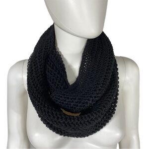Black Knit Infinity Winter Scarf